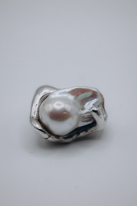 ROMEO sygnet Pearl srebrny