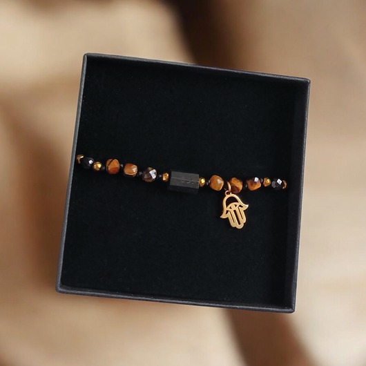 OCHRONA, SIŁA - czarny turmalin, tygrysie oko, HAMSA