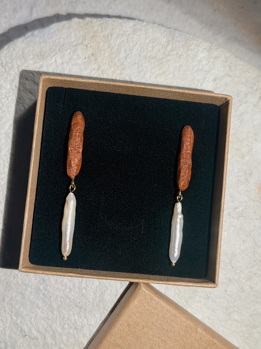 Kolczyki pozłacane Natural Sticks