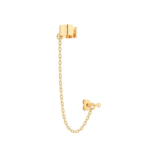 Złota nausznica z łańcuszkiem i kulką