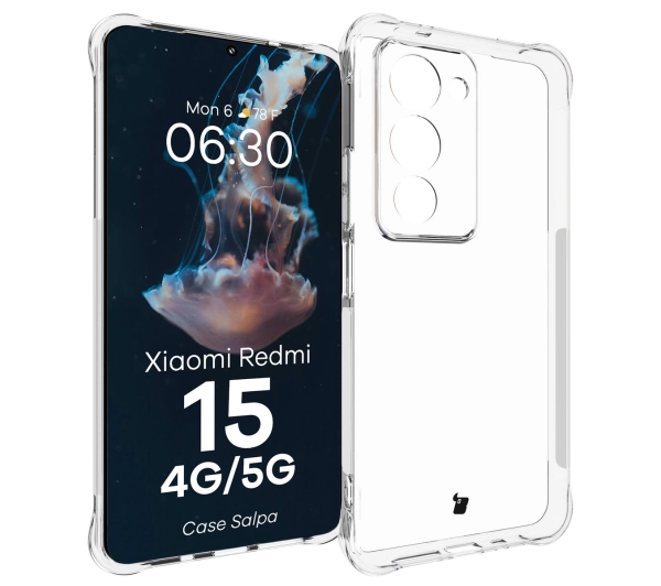 Bizon Elastyczne Salpa do Xiaomi Redmi 15 4G / 5G Przezroczysty