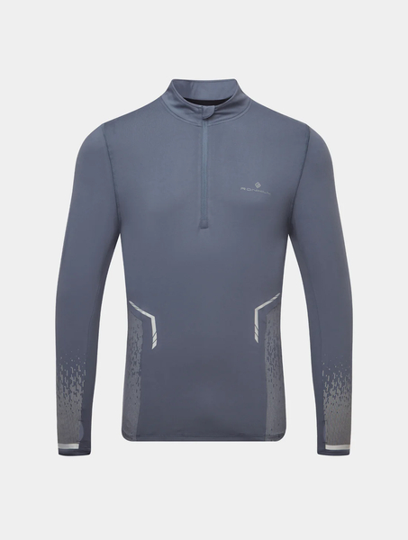 RONHILL Bluza biegowa męska TECH REFLECT 1/2 ZIP anchor/reflect