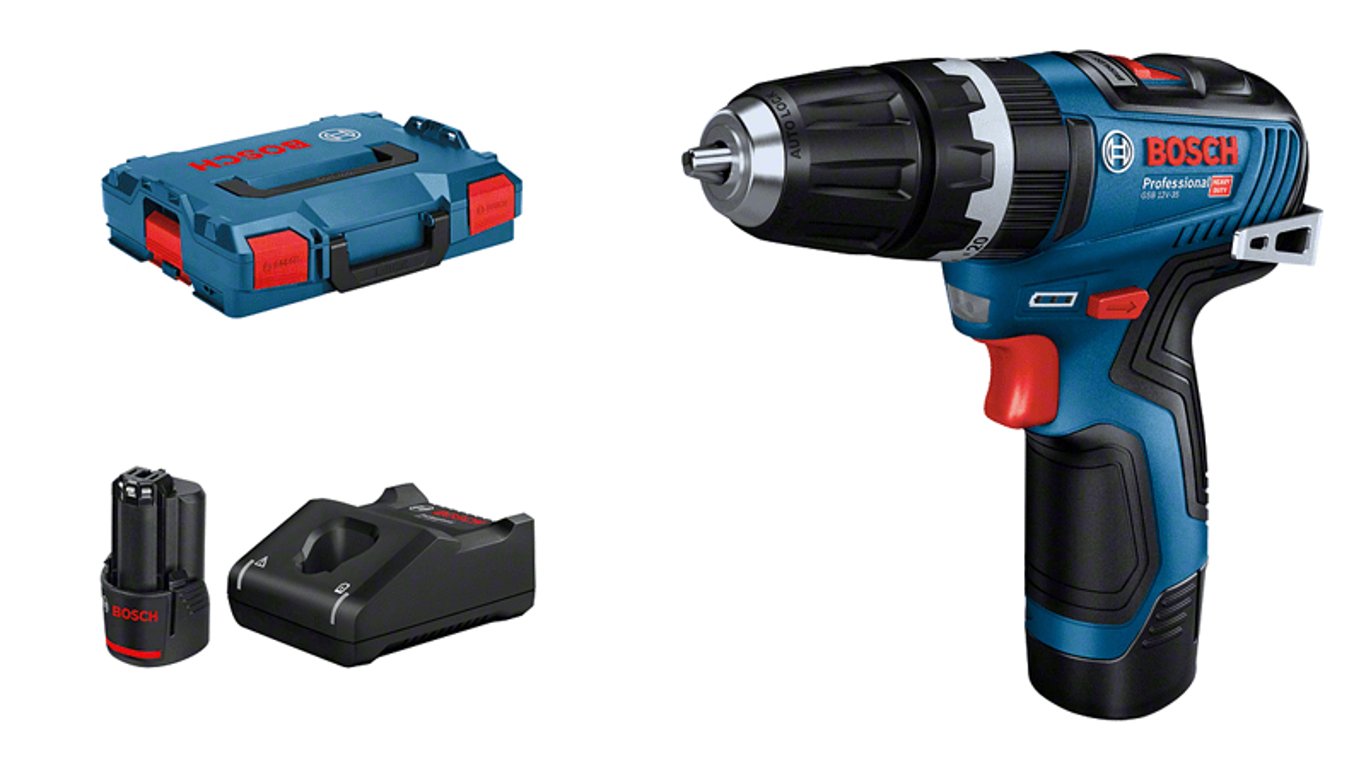 Bosch GSB 12V-35 Professional 1750 RPM Zamek centralny 800 g Czarny, Niebieski 0 601 9J9 000