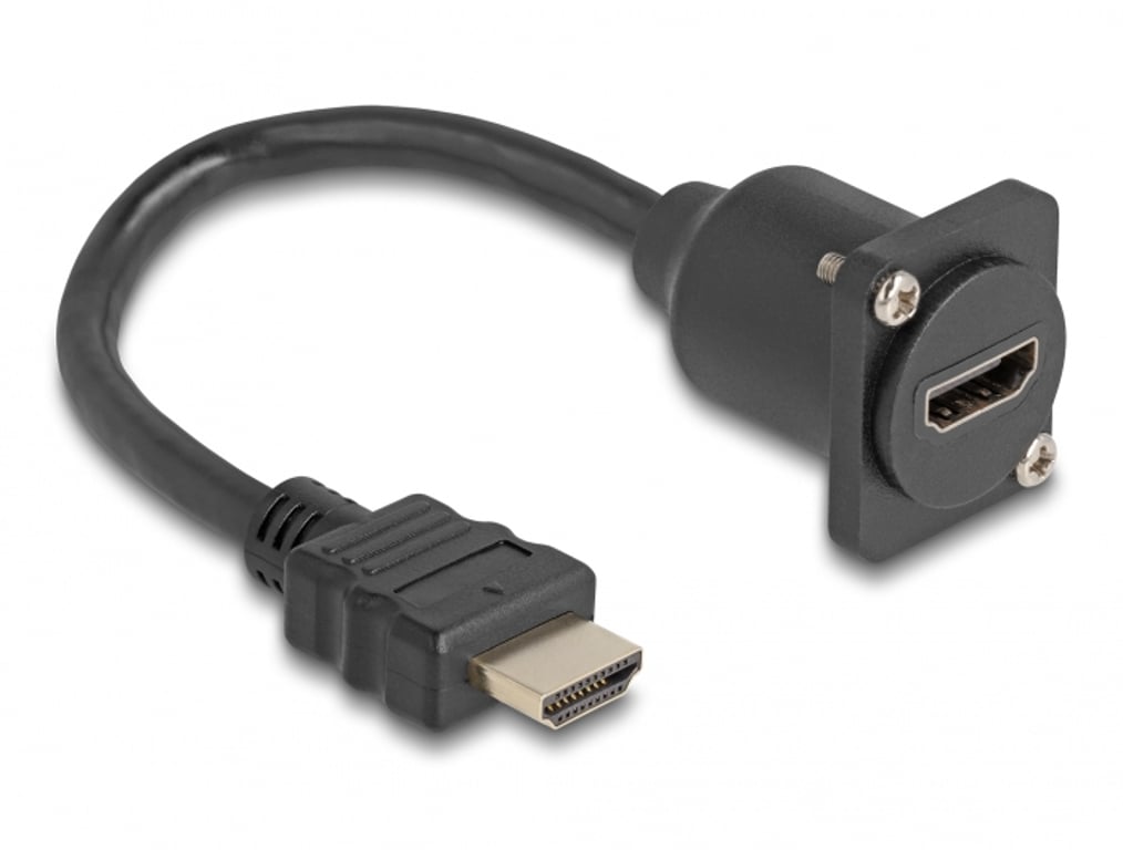 DeLOCK Kabel HDMI typu-D męski na żeński czarny 20 cm 87966