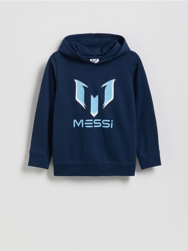 Reserved - Bluza z kapturem Messi - granatowy
