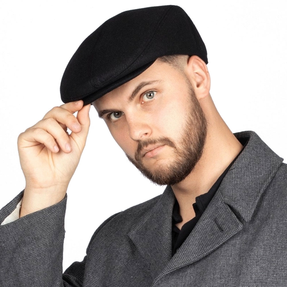 KASZKIET Męski Alessio NAUSZNIKI FLAT CAP Jesień Zima Czapka RETRO
