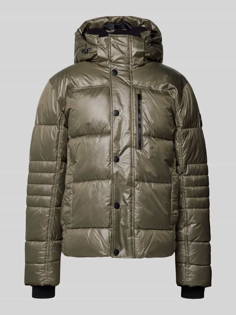 Kurtka pikowana o kroju regular fit z kapturem