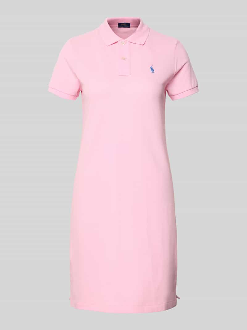 Sukienka mini o kroju regular fit z wyhaftowanym logo model ‘Polo’