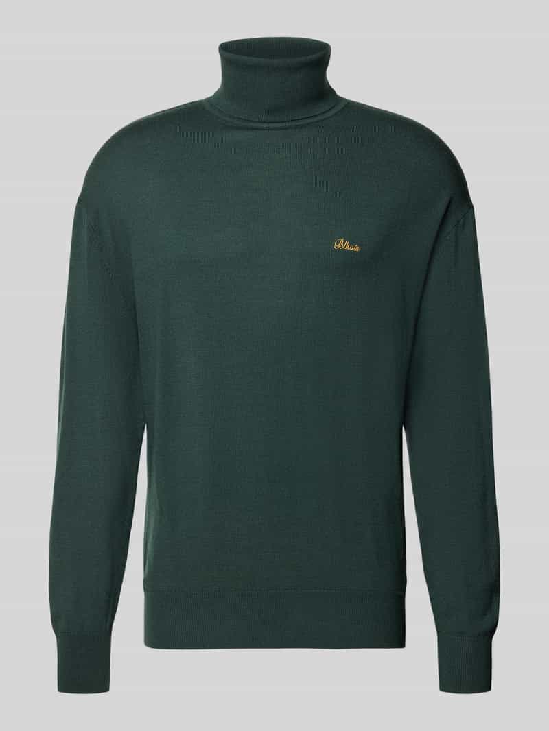 Sweter z dzianiny z wyhaftowanym logo