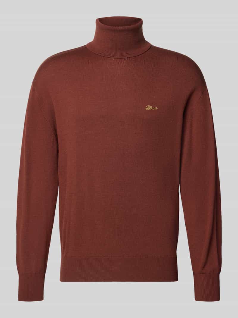 Sweter z dzianiny z wyhaftowanym logo