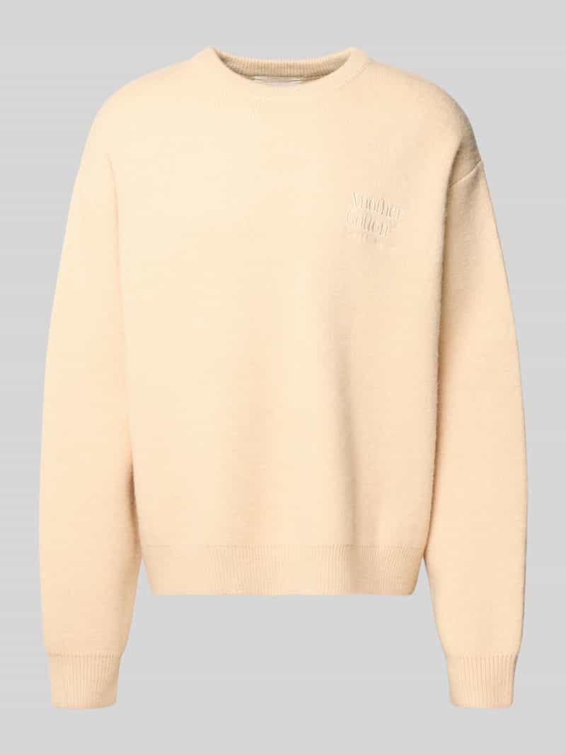 Sweter z dzianiny z prążkowanymi wykończeniami