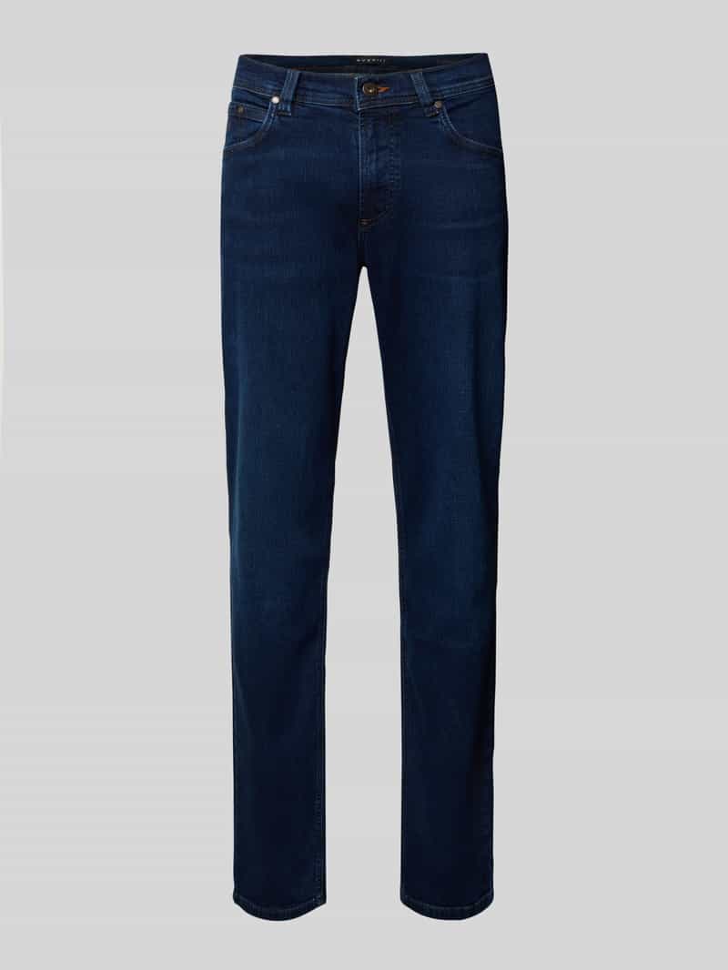 Jeansy o kroju regular fit z wpuszczanymi kieszeniami