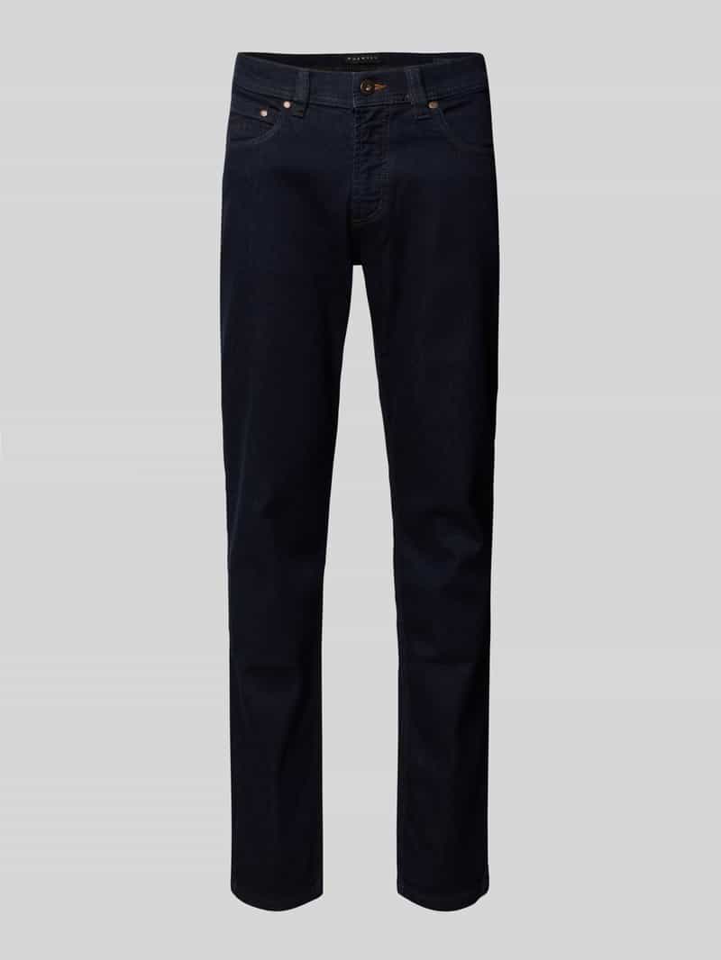 Jeansy o kroju regular fit z wpuszczanymi kieszeniami