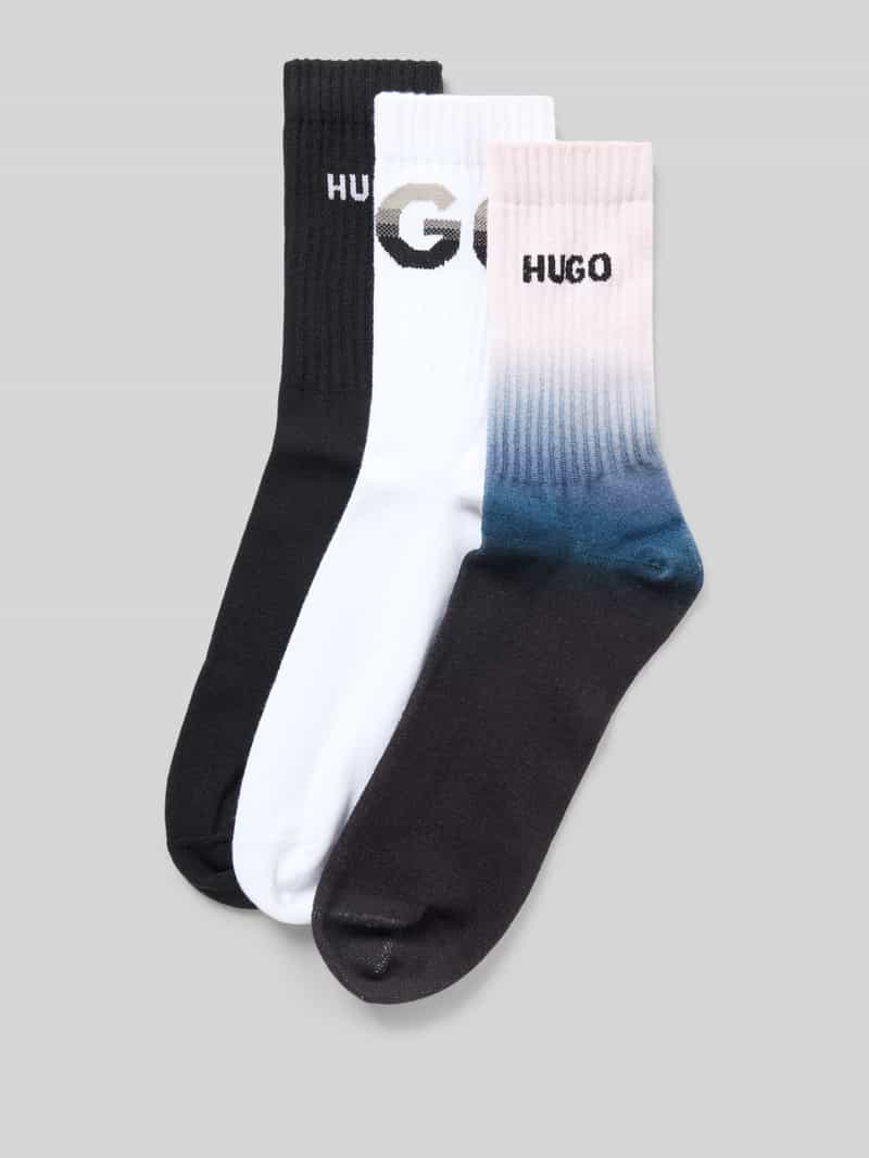 Skarpety z napisem z logo w zestawie 3 szt. model ‘RIB RISING’