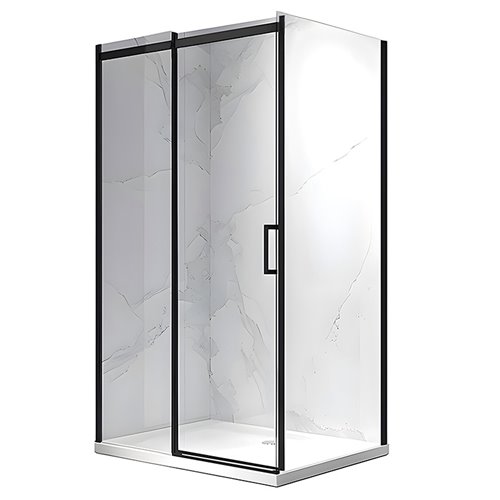 Hydrosan Czarna kabina prysznicowa prostokątna 120x80 szkło 8 mm ZES-KZ22C-BL-120X80