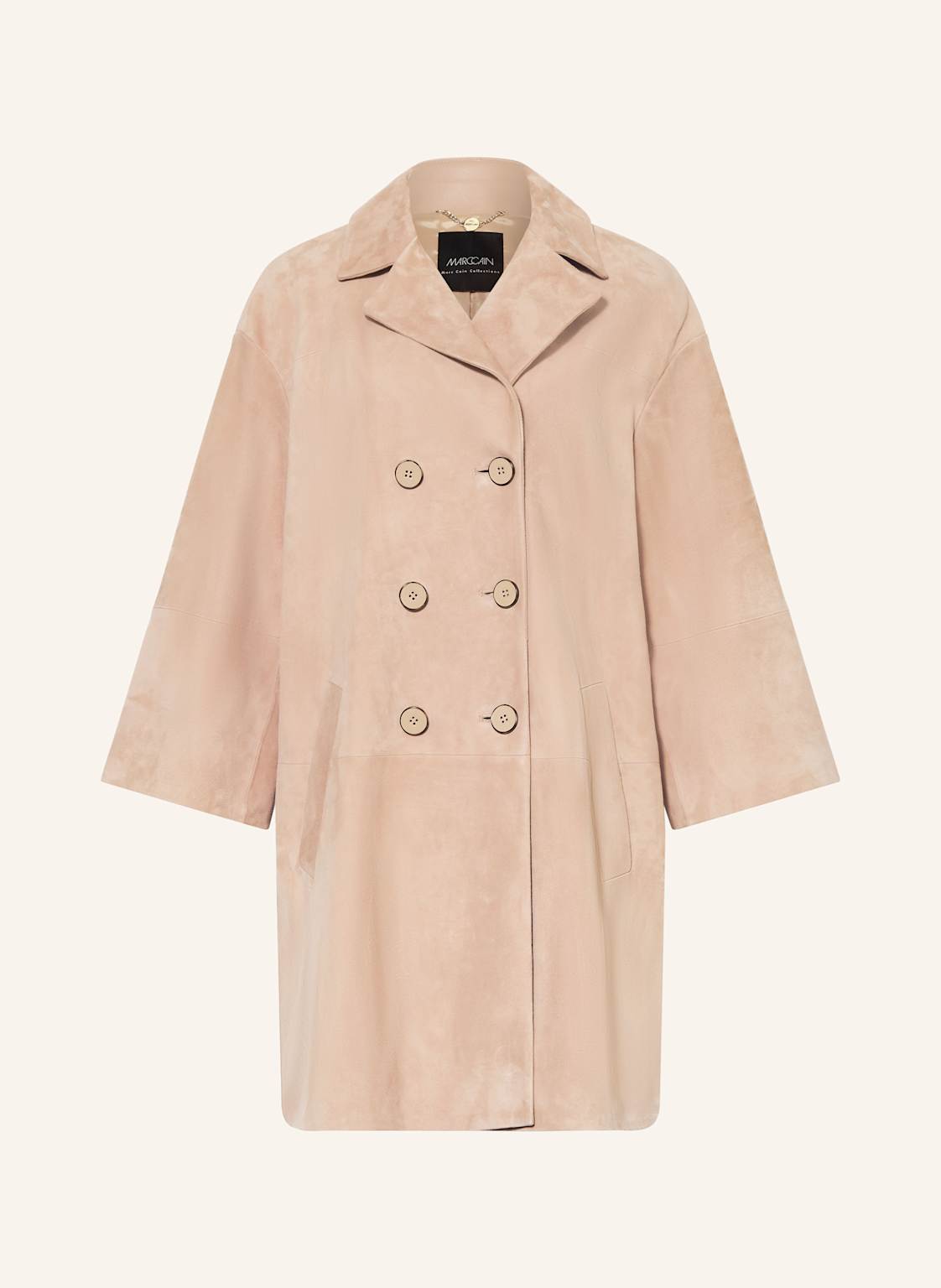 Marc Cain Płaszcz Skórzany beige