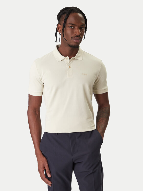 BOSS Polo Pio 1 50554574 Beżowy Regular Fit