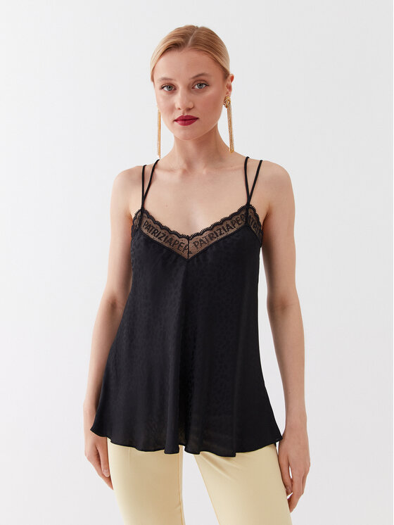 Patrizia Pepe Top 2C1455/A260-K103 Czarny Regular Fit