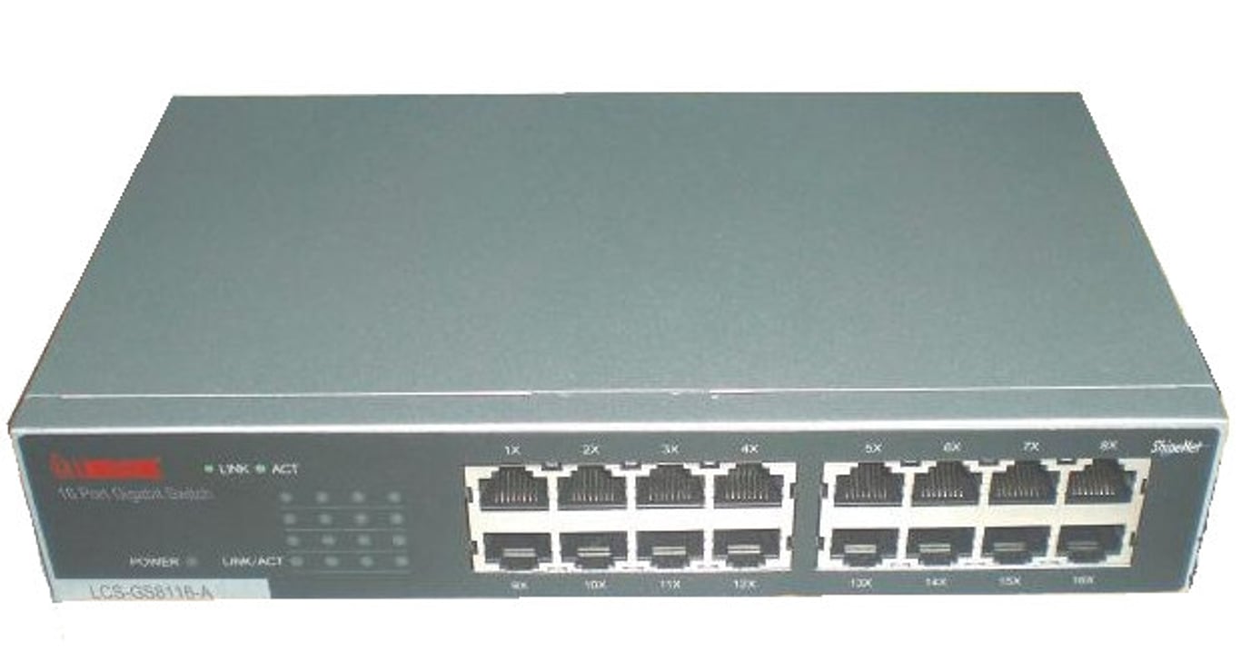 Longshine LCS-GS8116-B łącza sieciowe Nie zarządzany Gigabit Ethernet (10/100/1000) Szary