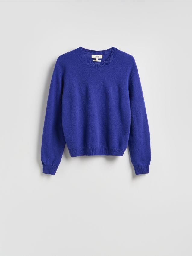 Reserved - Wełniany sweter - burgundowy