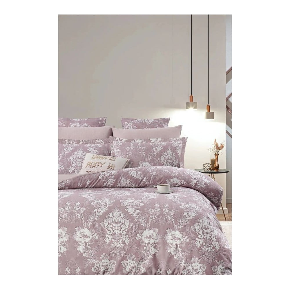 Różowa pościel dwuosobowa z bawełny renforcé z prześcieradłem 200x220 cm – Mila Home