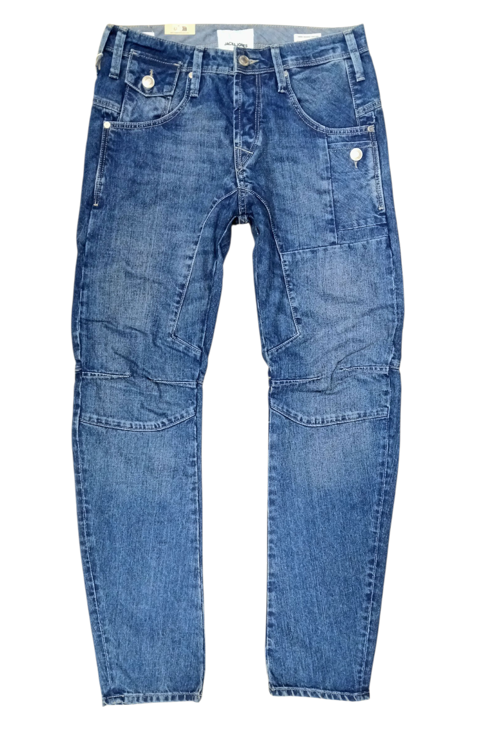 JACK & JONES TAPERED MIKE BLUE DENIM JEANSY MĘSKIE
