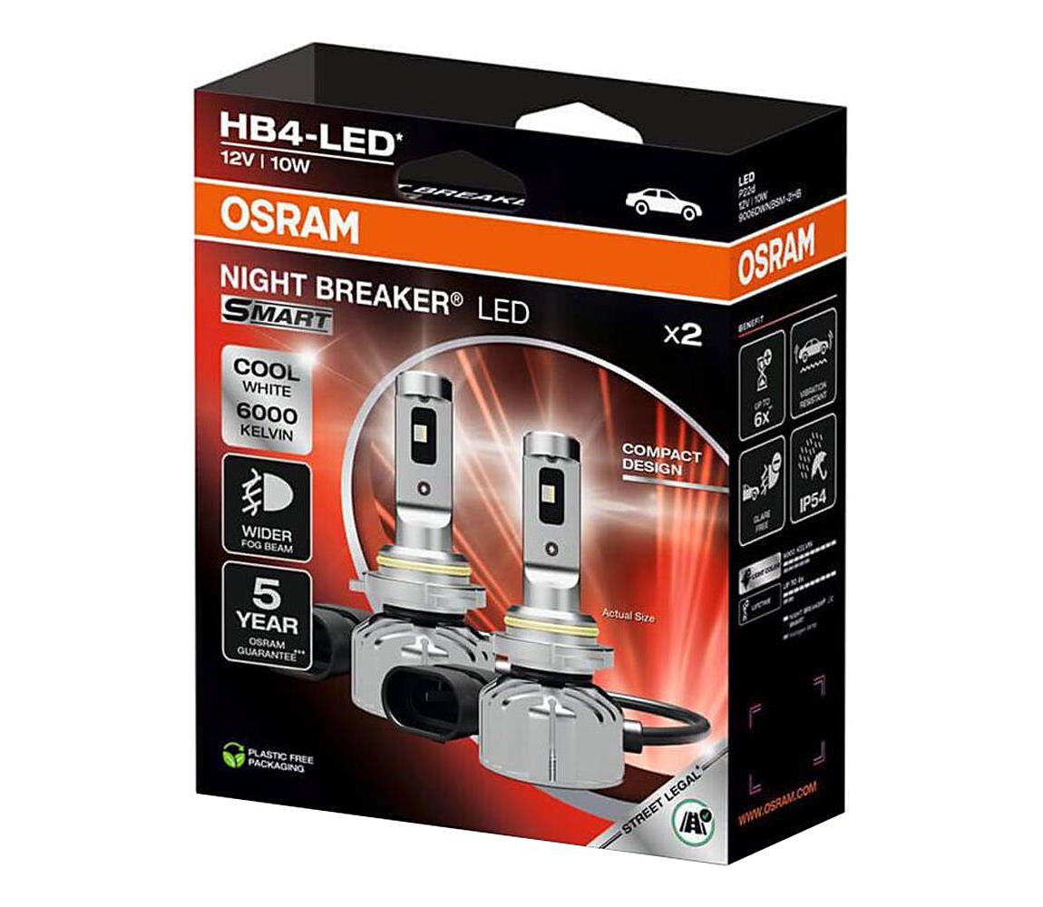 ZESTAW 2x LED żarówka samochodowa NIGHT BREAKER SMART HB4 P22d/10W/12V 6000K - Osram