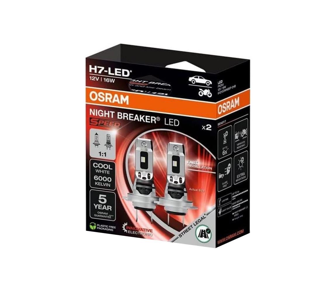 Zestaw 2x żarówek LED samochodowych NIGHT BREAKER SPEED H7 PX26d/16W/12V 6000K - Osram