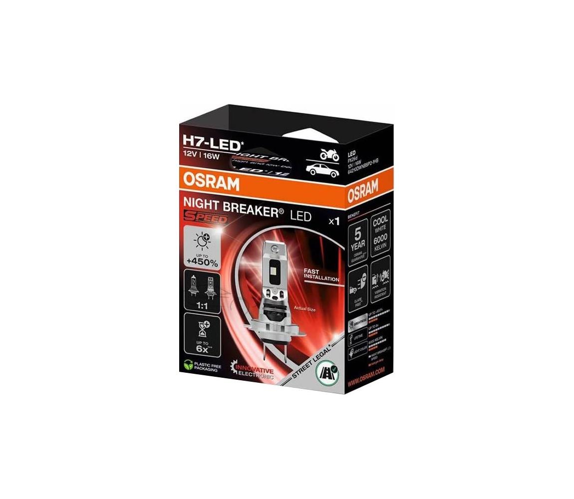 Żarówka LED do samochodu NIGHT BREAKER SPEED H7 PX26d/16W/12V 6000K - Osram