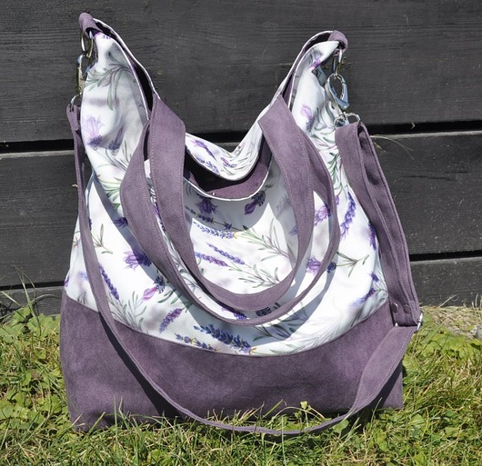 Torba worek XXL - print lawenda