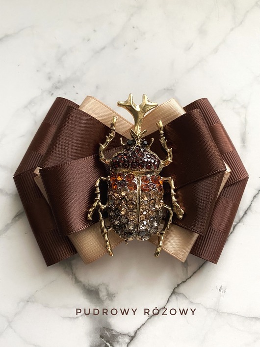 Brosza z cudnym Owadem z brązowych kryształków New Jesień