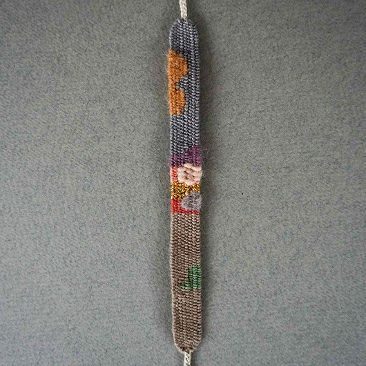 Bransoletka ręcznie wykonana na krośnie - Szarówka