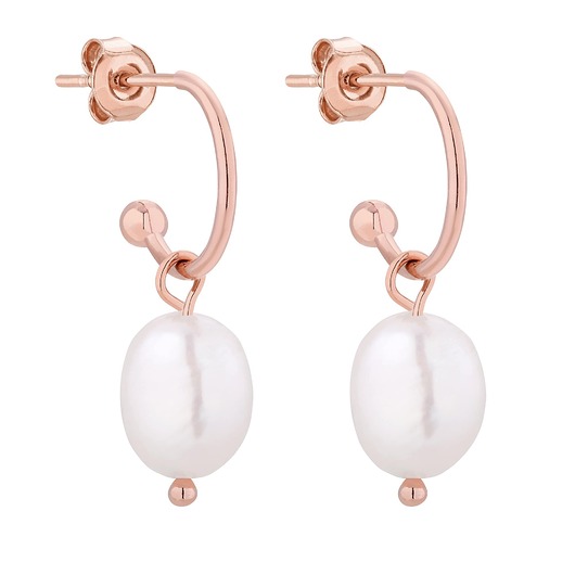 Kolczyki z naturalnymi perłami z różowego złota