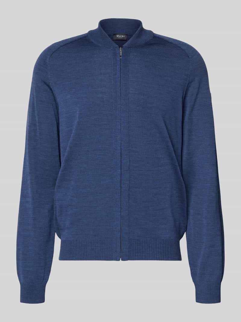 Kurtka z dzianiny z żywej wełny z zamkiem błyskawicznym