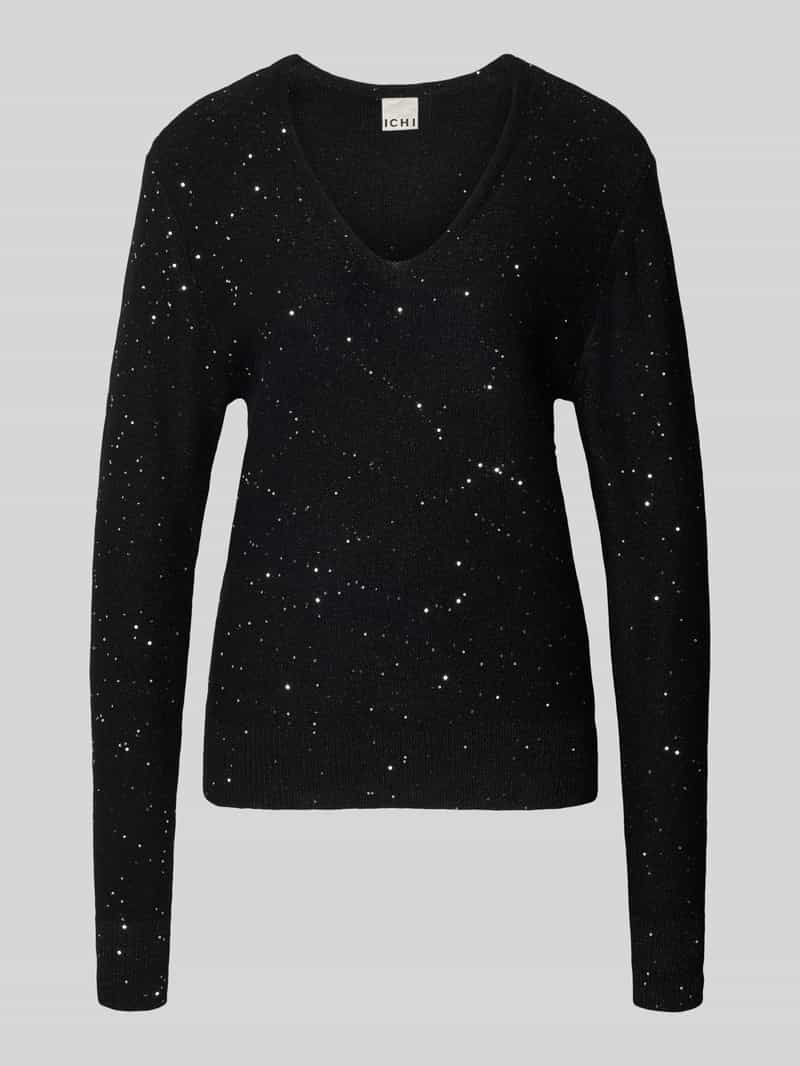 Sweter z dzianiny z cekinami model ‘DAMIAN’