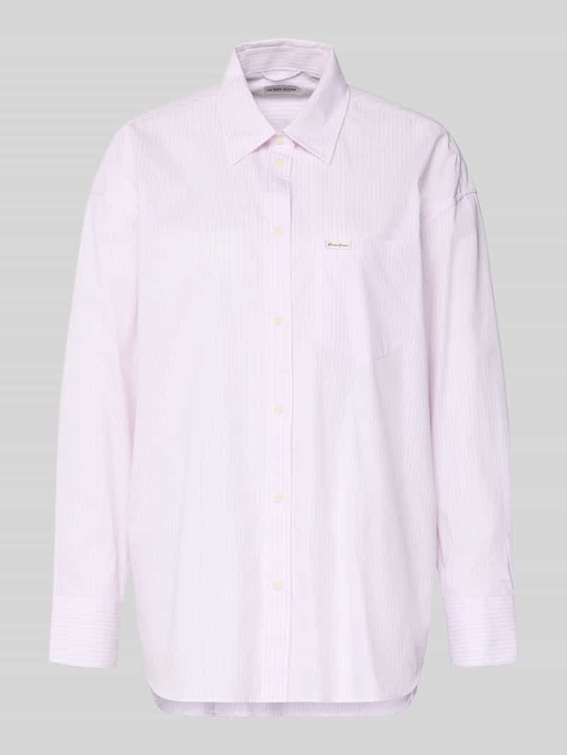 Bluzka koszulowa o kroju oversized z kieszenią na piersi