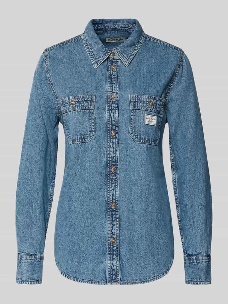 Bluzka jeansowa o kroju regular fit z imitacji denimu