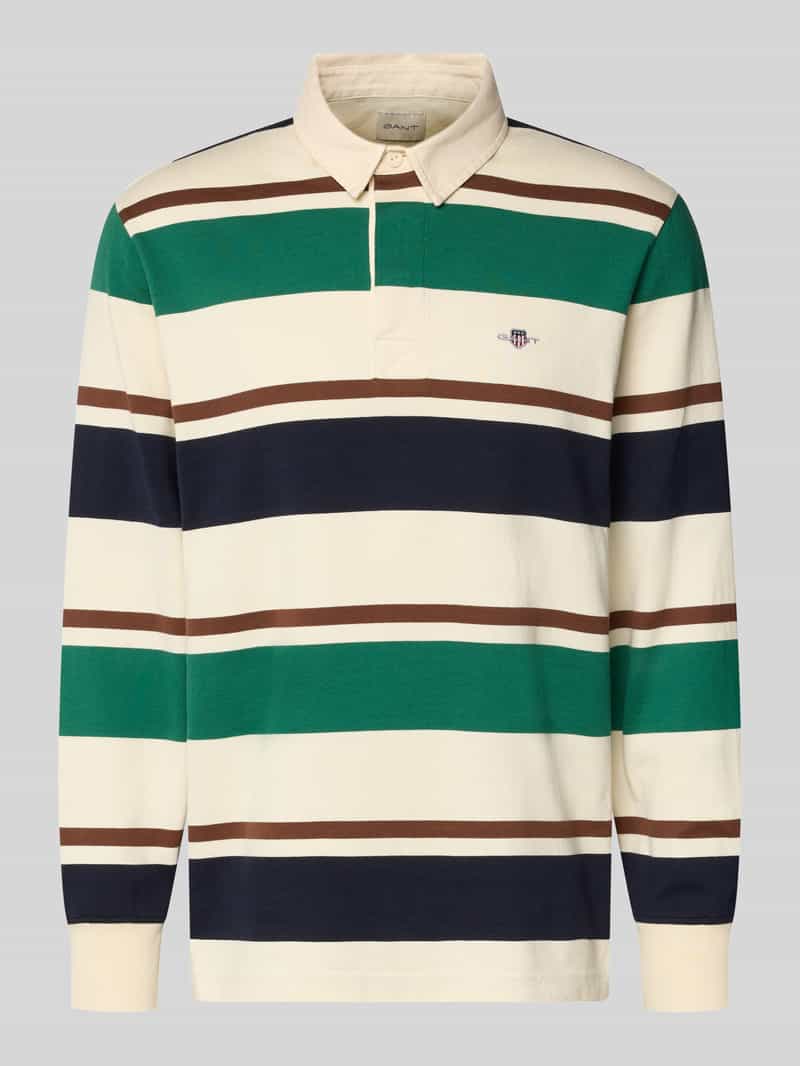 Bluza z kołnierzykiem polo i wyhaftowanym logo