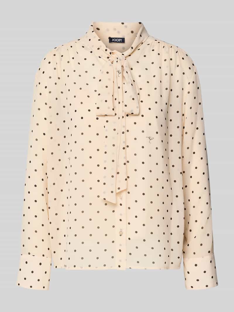 Bluzka z wiązaniem pod szyją ze wzorem na całej powierzchni model ‘Bo’