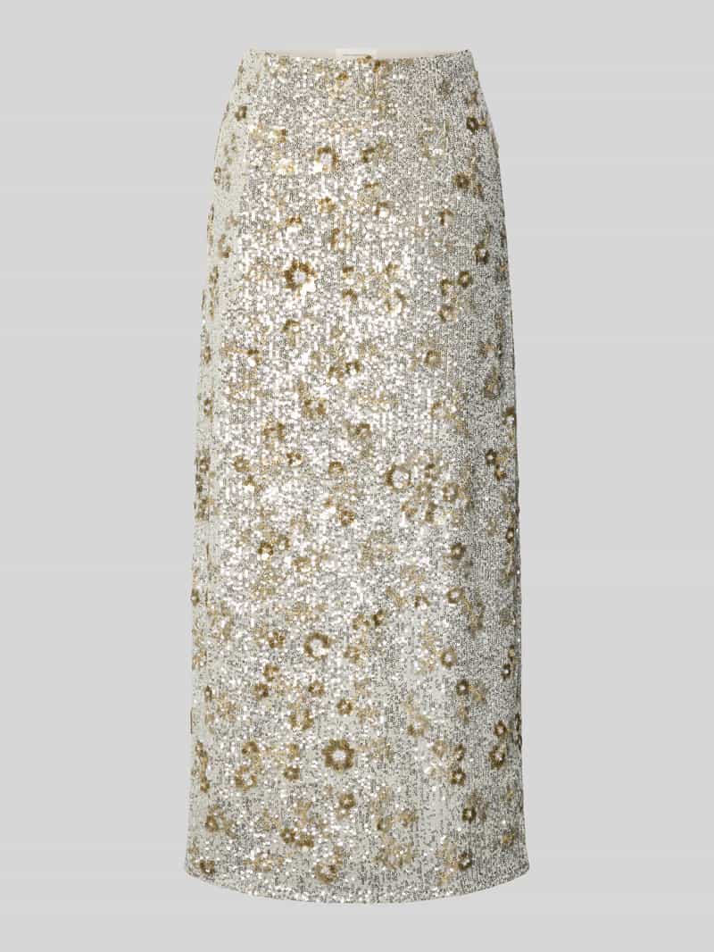 Długa spódnica z wysokim stanem i cekinami model ‘Magnolia’