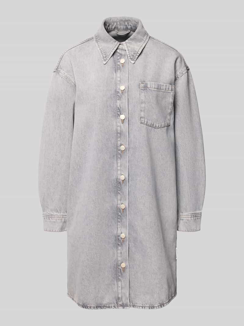 Sukienka jeansowa o luźnym kroju z czystej bawełny