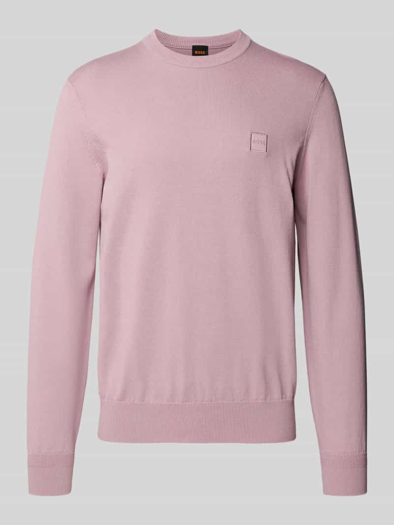 Sweter o kroju regular fit z mieszanki bawełny i kaszmiru model ‘KANOVANO’