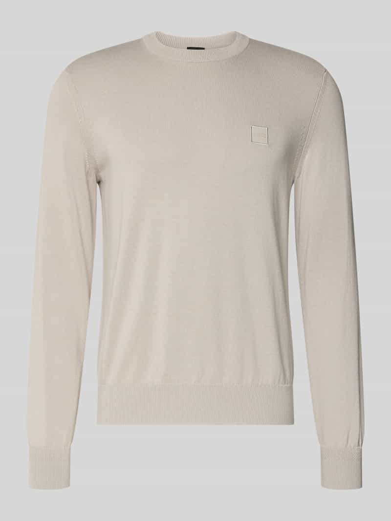 Sweter o kroju regular fit z mieszanki bawełny i kaszmiru model ‘KANOVANO’