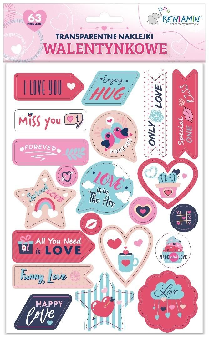 Naklejki samoprzylepne Walentynki