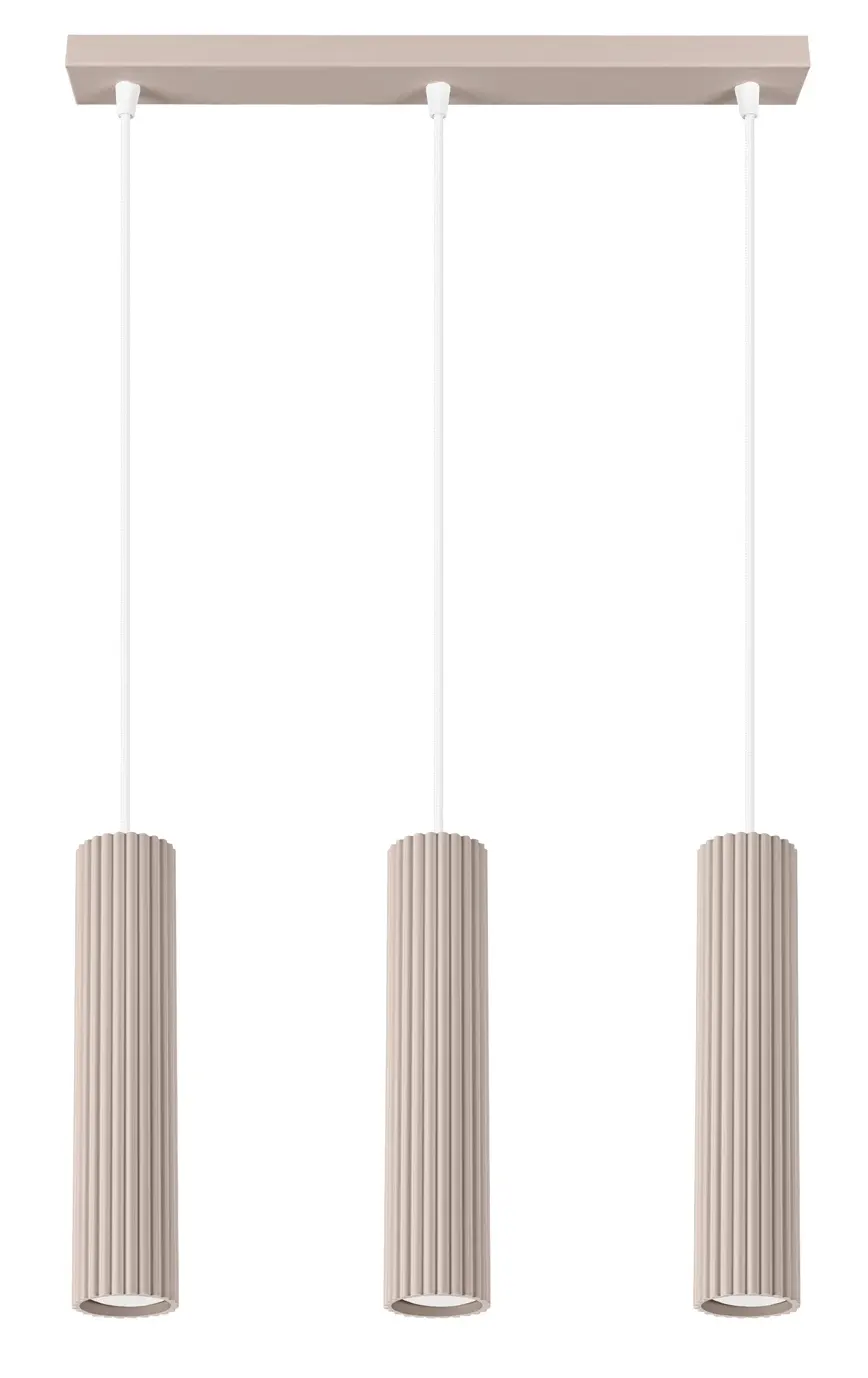 Loftowa potrójna lampa wisząca taupe W8-T29