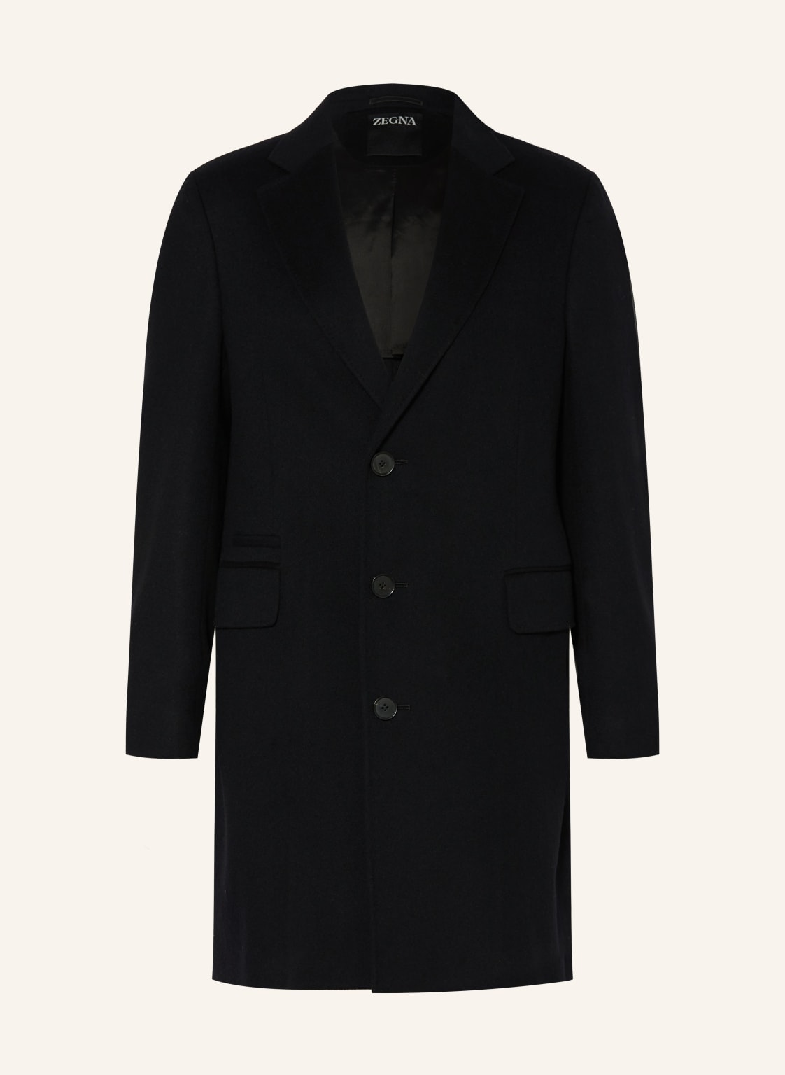 Zegna Płaszcz Wełniany schwarz