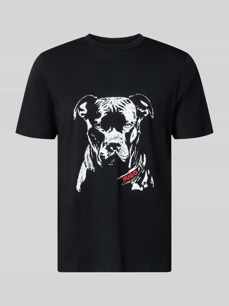 T-shirt o kroju regular fit z czystej bawełny model ‘DUBROX’