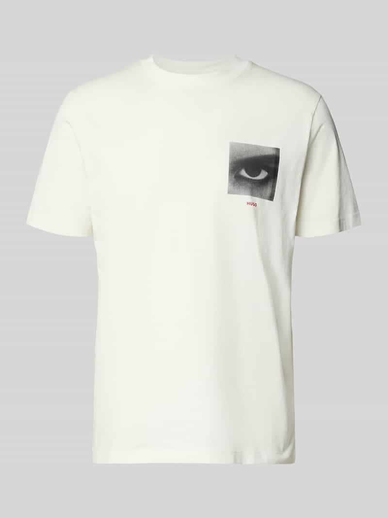 T-shirt o kroju regular fit z czystej bawełny model ‘DEYSS’