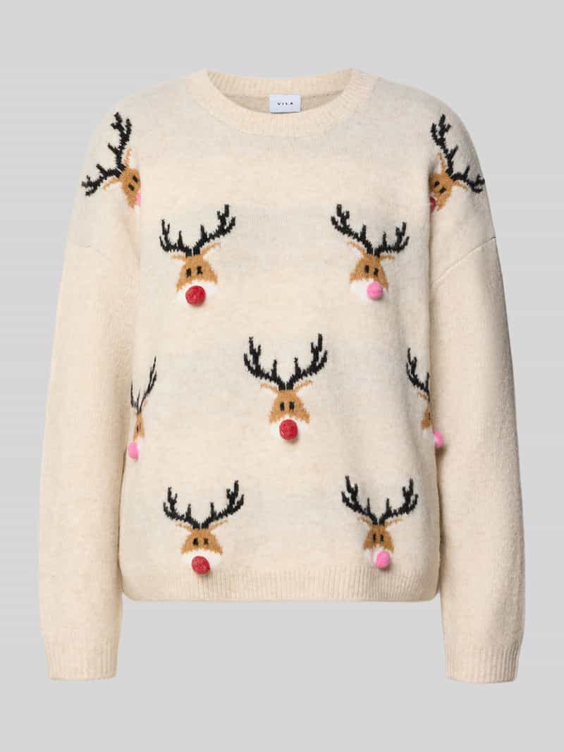 Sweter świąteczny z efektem dzianiny model ‘MARCIPEL’