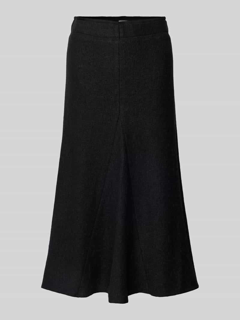 Spódnica midi o linii A z mieszanki wiskozy i wełny